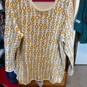 Gudrun Sjoden Cream and Yellow Floral Sweater